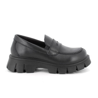 Mocassins for girls black with elastic Mocassins for girls black with elastic