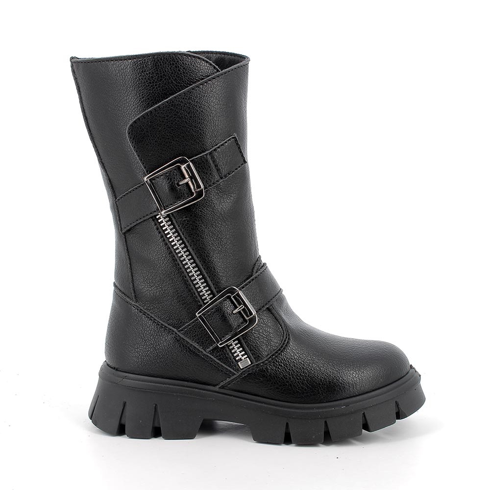 MÄDCHEN STIEFEL SCHWARZ MIT ZIP