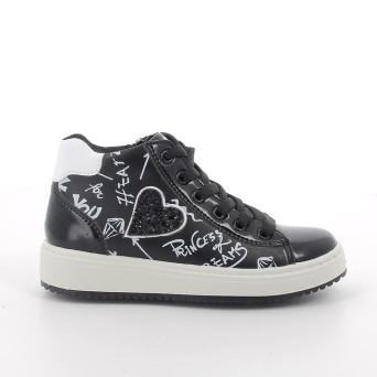 Sneakers da bambina nero con zip Sneakers da bambina nero con zip