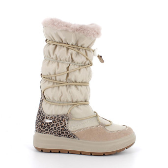 Stivali gore-tex da bambina beige con elastico Stivali gore-tex da bambina beige con elastico