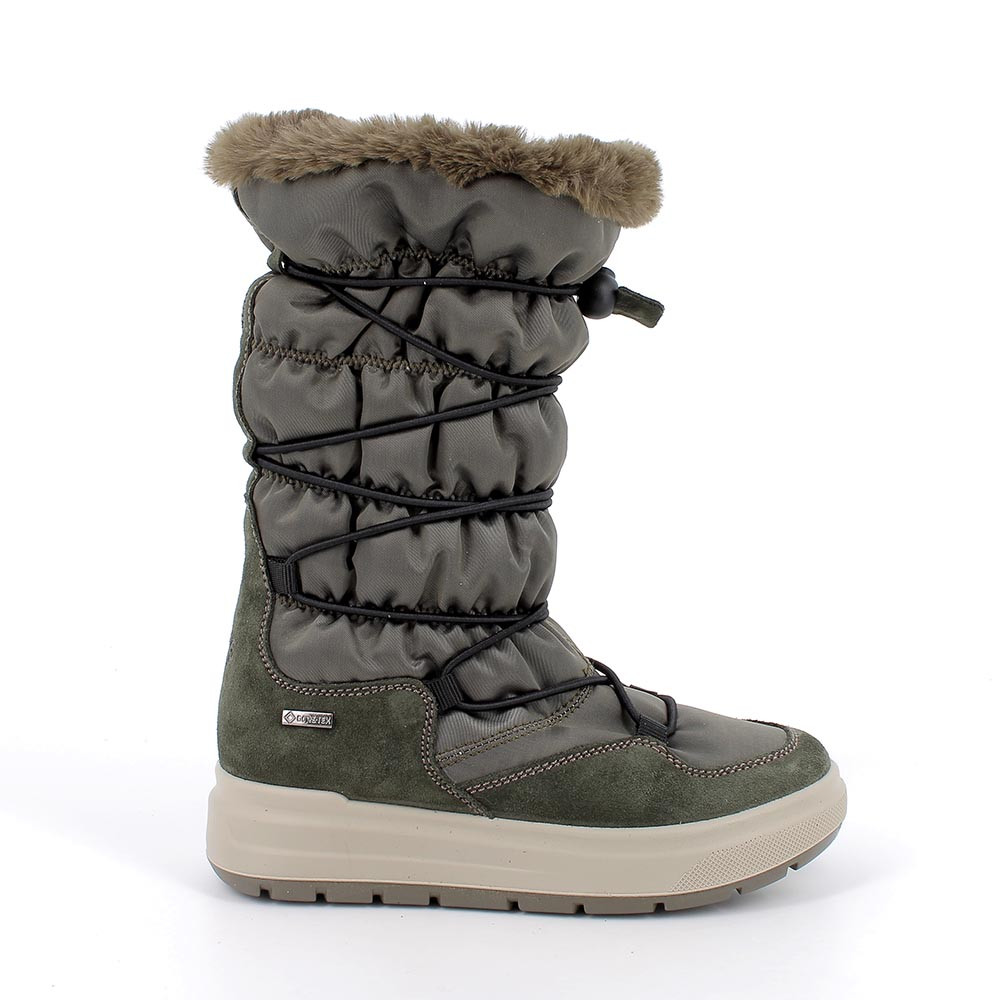 Stivali gore-tex da bambina verde con elastico