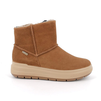 Stivaletti gore-tex da bambina marrone con zip Stivaletti gore-tex da bambina marrone con zip
