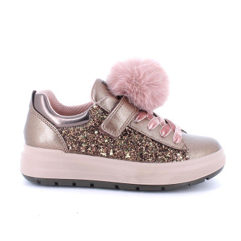 Scarpe da bambina marrone e rosa con strap Scarpe da bambina marrone e rosa con strap