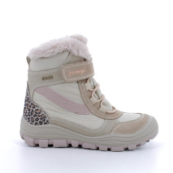 Scarponcini gore-tex da bambina beige con strap Scarponcini gore-tex da bambina beige con strap