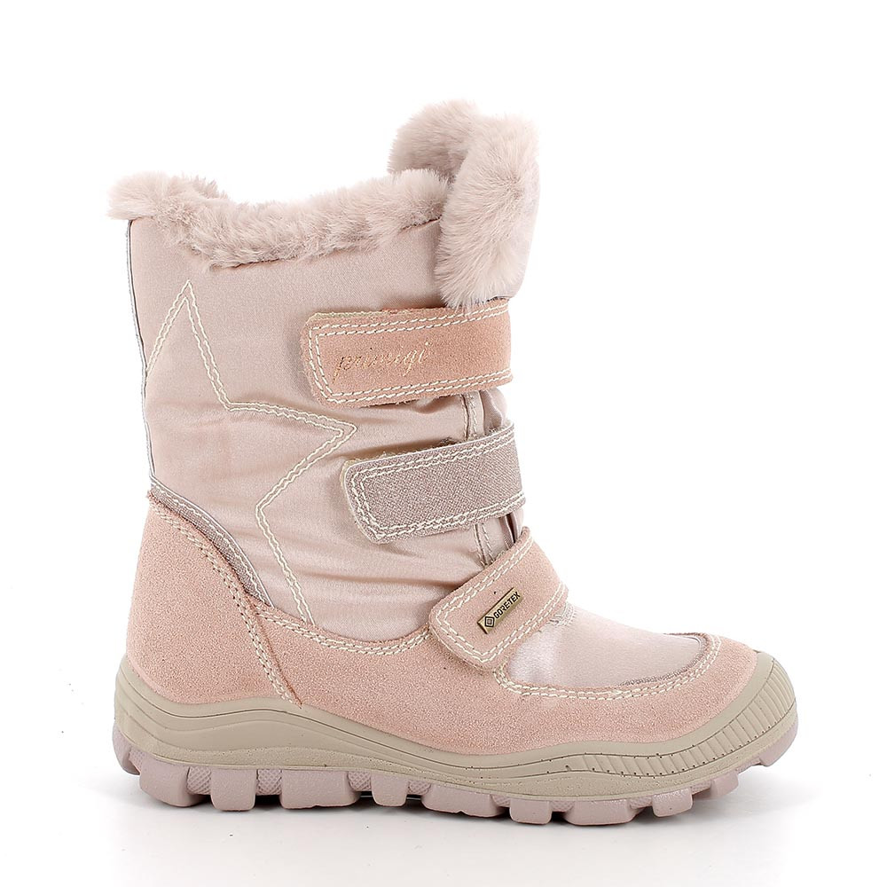 Stivaletti gore-tex da bambina rosa con strap