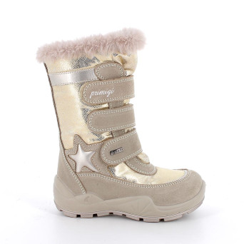 Botte gore-tex pour fille beige et platinum avec velcro Botte gore-tex pour fille beige et platinum avec velcro