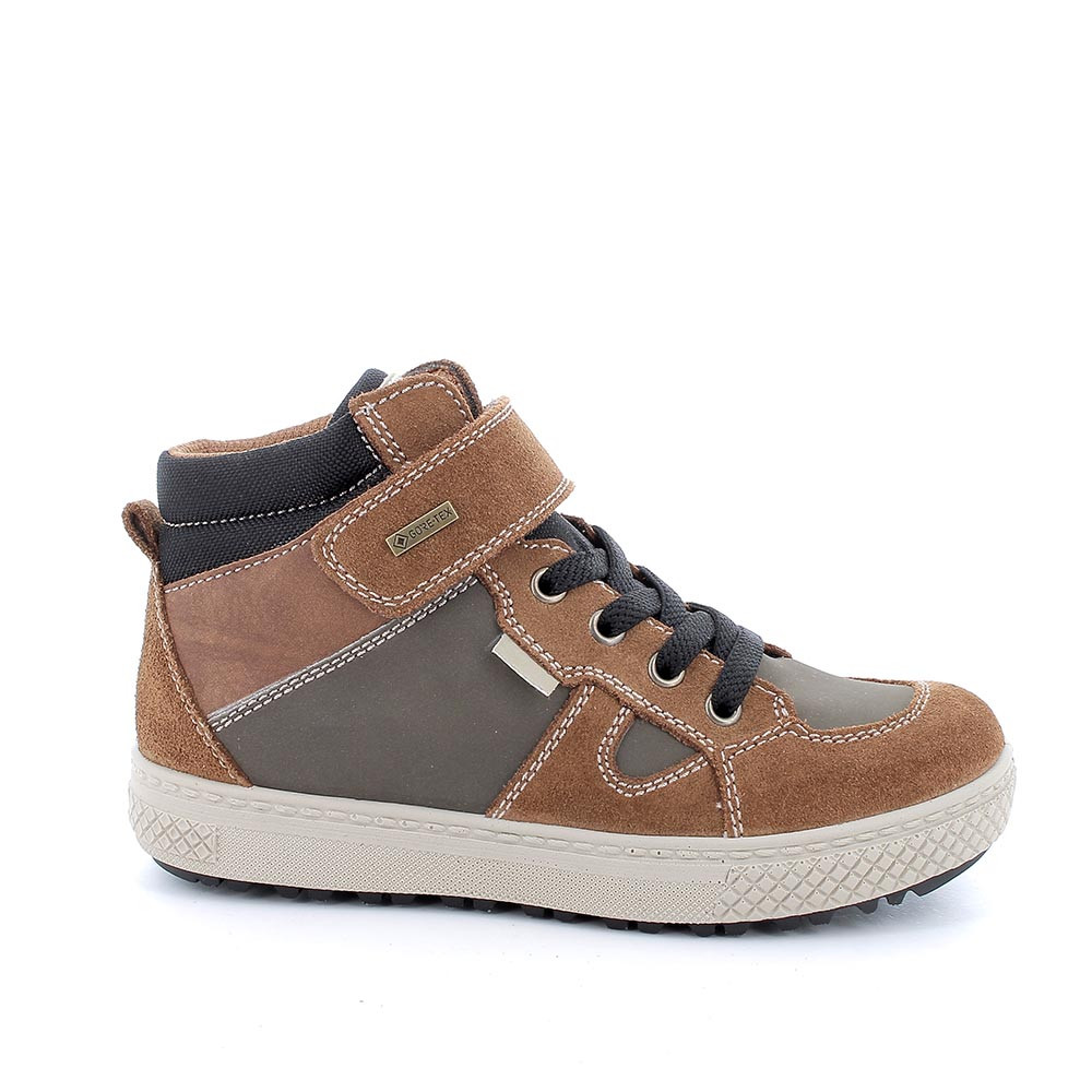 Sneakers&#x20;gore-tex&#x20;da&#x20;bambino&#x20;marrone&#x20;con&#x20;strap