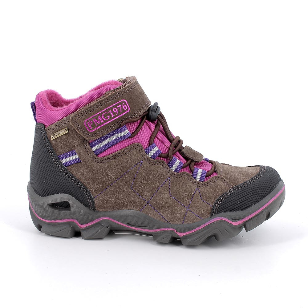 M&#xC4;DCHEN&#x20;GORE-TEX&#x20;STIEFELETTEN&#x20;BRAUN&#x20;UND&#x20;PINK&#x20;MIT&#x20;VELCRO