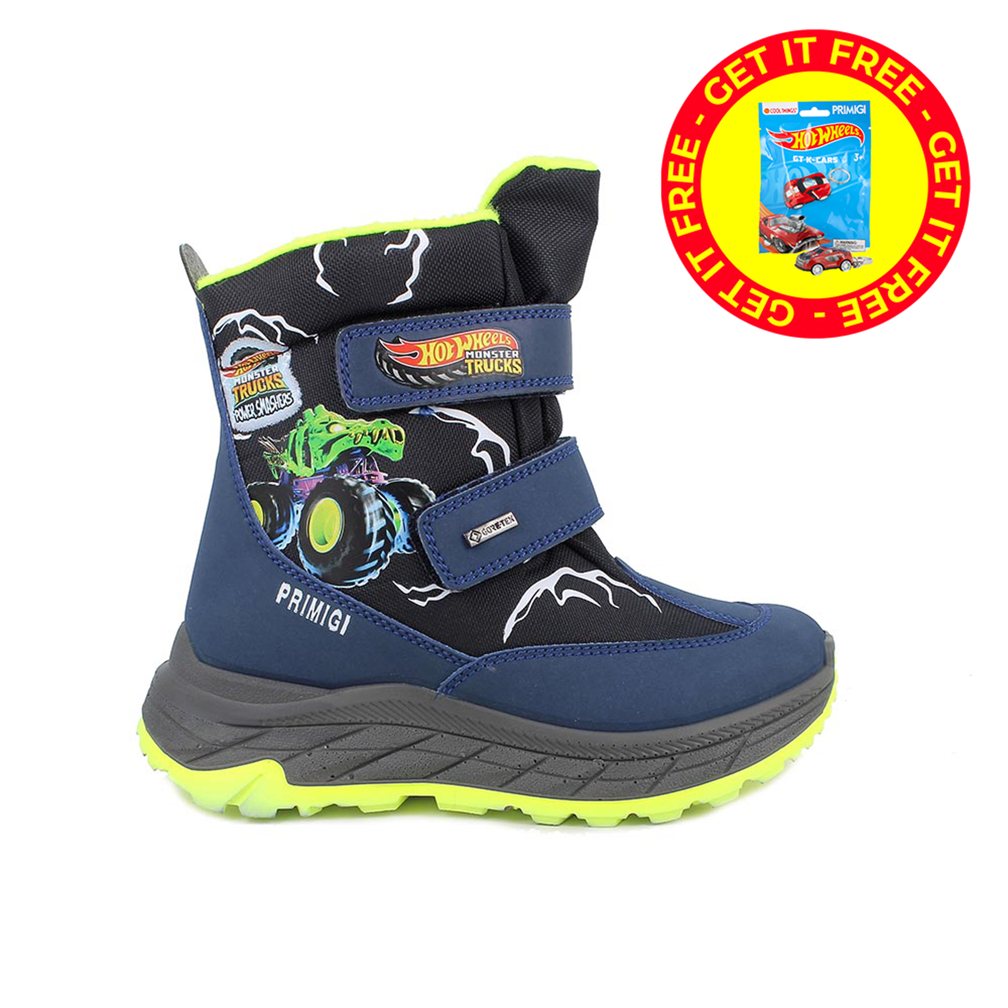 GORE-TEX&#x20;STIEFELETTEN&#x20;BLAU&#x20;MIT&#x20;VELCRO&#x20;Hot&#x20;Wheels&#x2122;&#x20;Monster&#x20;Trucks