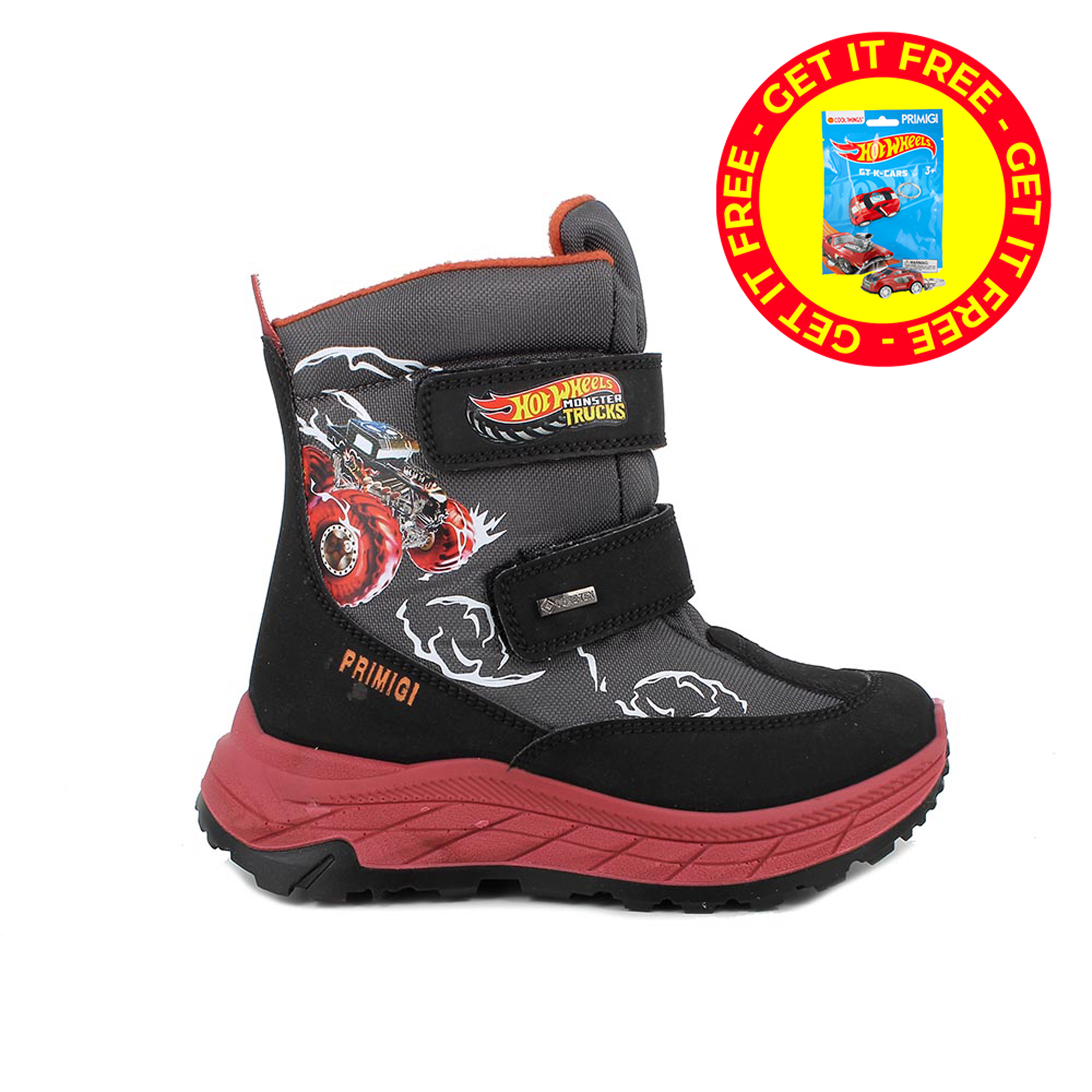 GORE-TEX&#x20;STIEFELETTEN&#x20;GRAU&#x20;UND&#x20;SCHWARZ&#x20;MIT&#x20;VELCRO&#x20;Hot&#x20;Wheels&#x2122;&#x20;Monster&#x20;Trucks