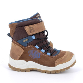 Stivaletti gore-tex da bambino marrone con strap Stivaletti gore-tex da bambino marrone con strap