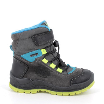Stivaletti gore-tex da bambino grigio con strap Stivaletti gore-tex da bambino grigio con strap