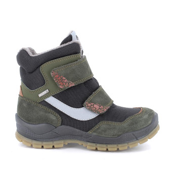Stivaletti gore-tex da bambino verde e nero con strap Stivaletti gore-tex da bambino verde e nero con strap