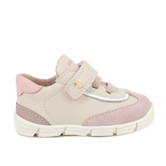 Sneaker pour fille beige et rose avec velcro Sneaker pour fille beige et rose avec velcro