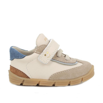 Sneakers da bambino beige con strap Sneakers da bambino beige con strap