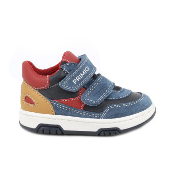 Sneakers da bambino blu con strap Sneakers da bambino blu con strap
