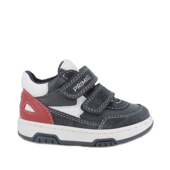 Sneakers da bambino blu con strap Sneakers da bambino blu con strap