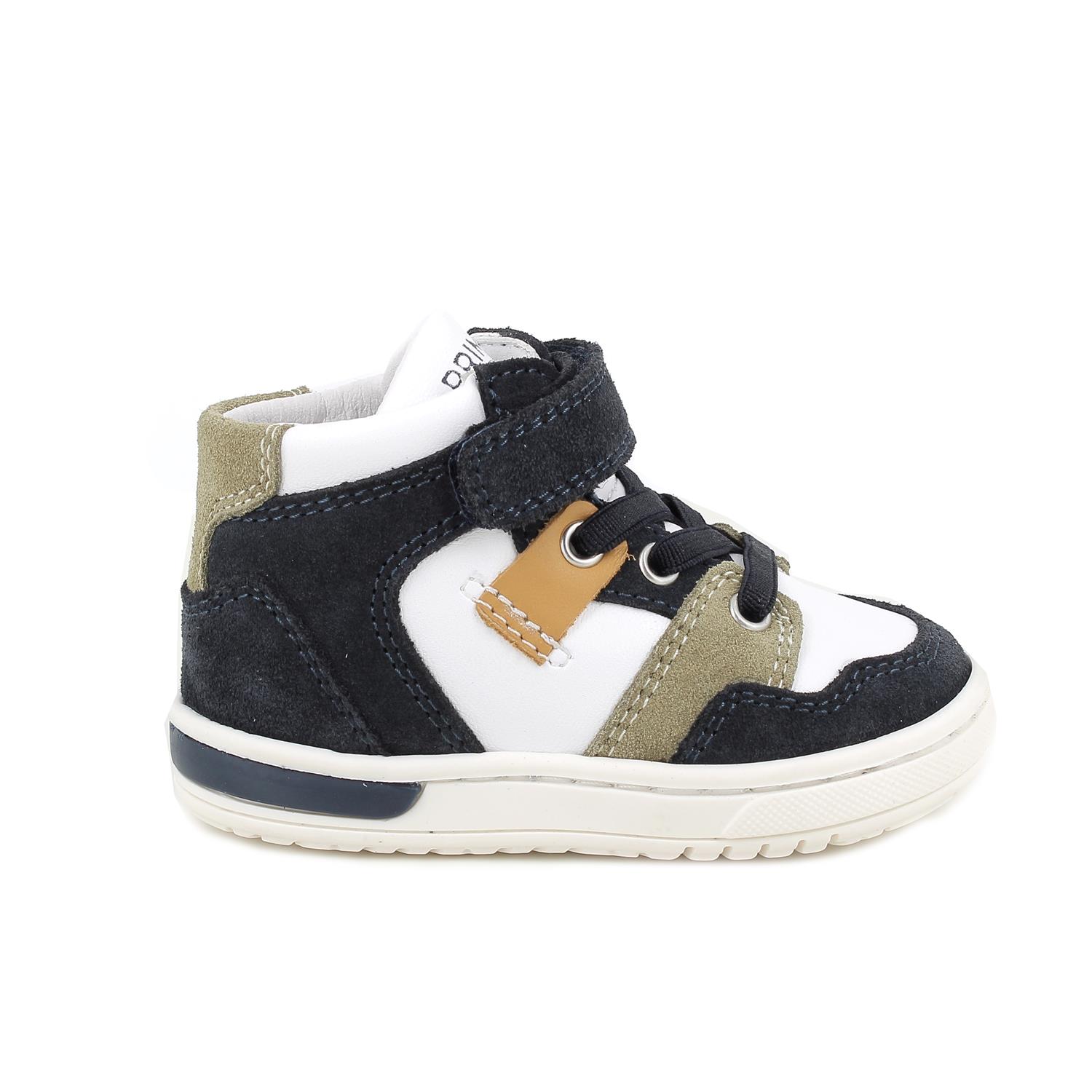 Sneakers&#x20;da&#x20;bambino&#x20;bianco&#x20;e&#x20;blu&#x20;con&#x20;strap