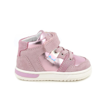 Sneakers da bambina rosa con strap Sneakers da bambina rosa con strap