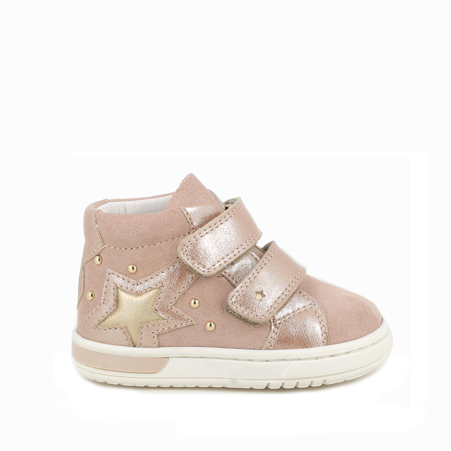 Zapato&#x20;para&#x20;ni&#xF1;a&#x20;rosa&#x20;y&#x20;beige&#x20;con&#x20;velcro