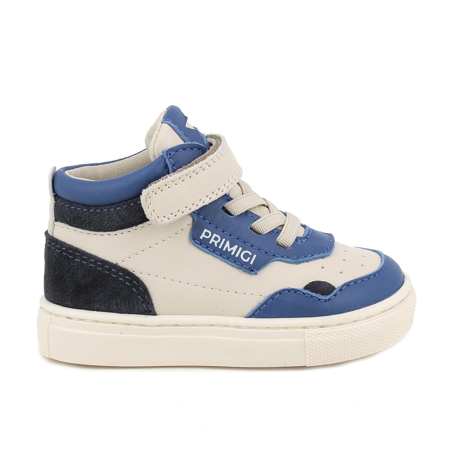 Sneakers&#x20;da&#x20;bambino&#x20;beige&#x20;e&#x20;blu&#x20;con&#x20;strap