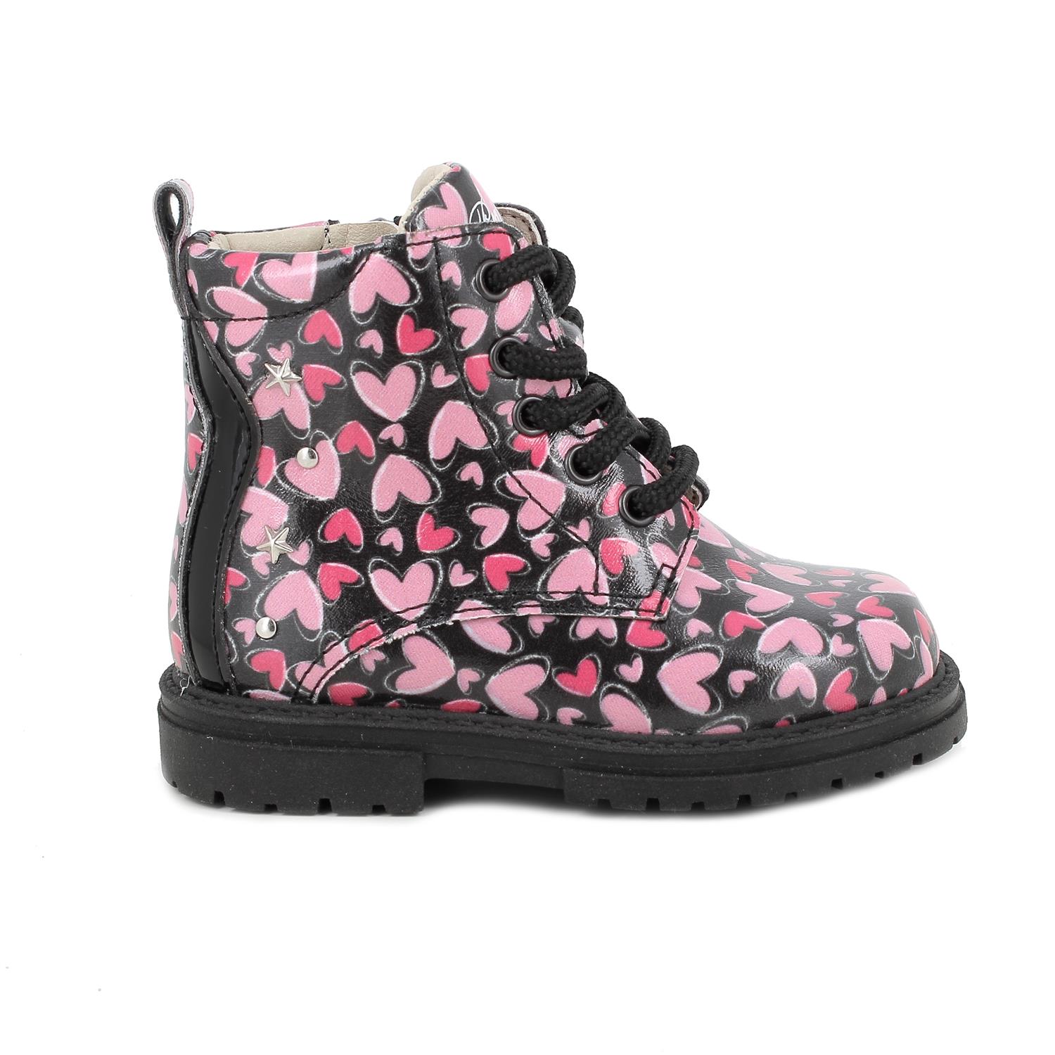 M&#xC4;DCHEN&#x20;STIEFELLETTE&#x20;SCHWARZ&#x20;UND&#x20;ROSA&#x20;MIT&#x20;ZIP