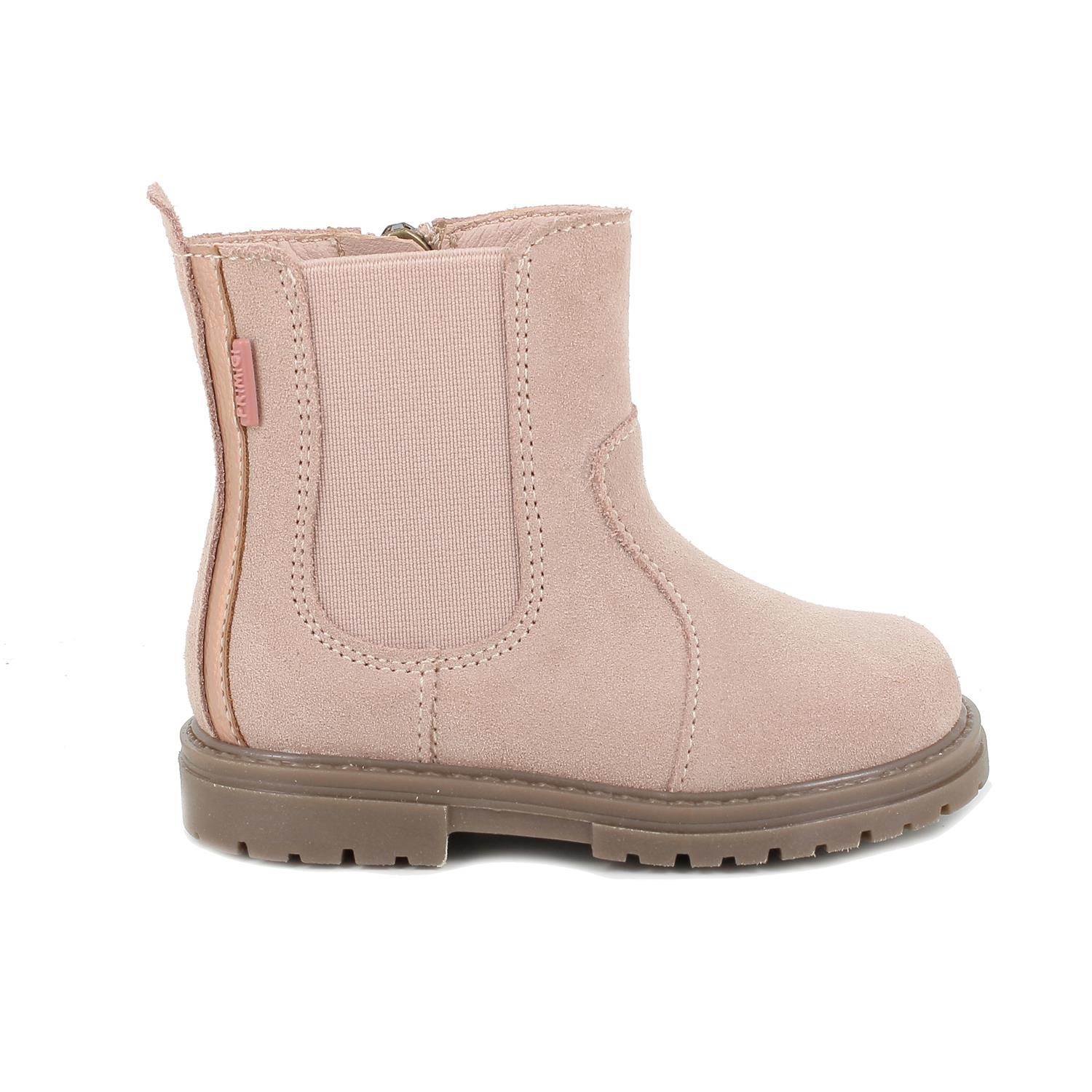 M&#xC4;DCHEN&#x20;STIEFELETTE&#x20;ROSA&#x20;UND&#x20;BEIGE&#x20;MIT&#x20;ZIP