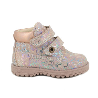 Scarponcini da bambina beige con strap Scarponcini da bambina beige con strap
