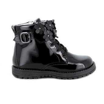Anfibi da bambina nero con zip Anfibi da bambina nero con zip