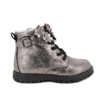 Anfibi da bambina grigio con zip Anfibi da bambina grigio con zip