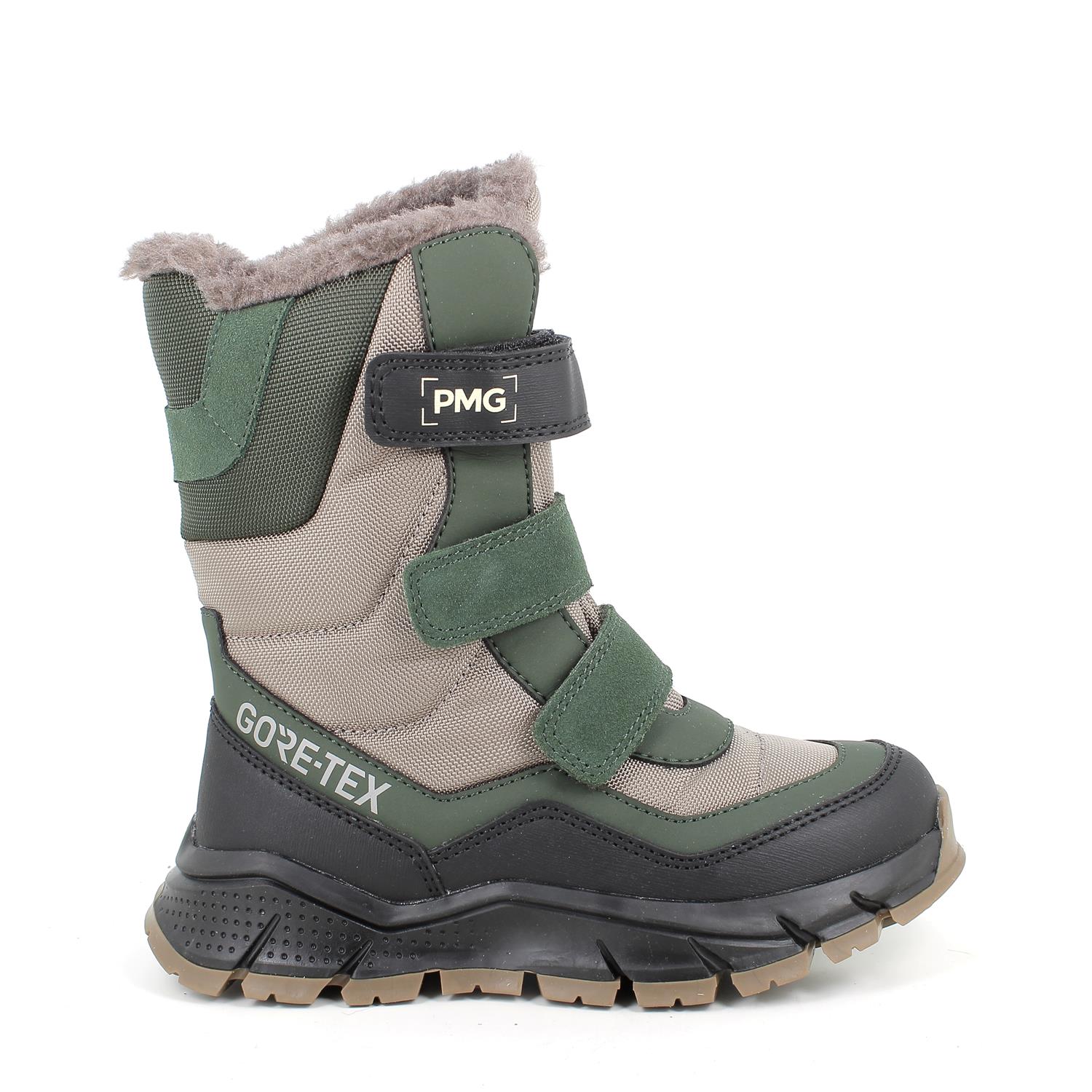 Stivaletti&#x20;gore-tex&#x20;da&#x20;bambino&#x20;verde&#x20;e&#x20;beige&#x20;con&#x20;strap