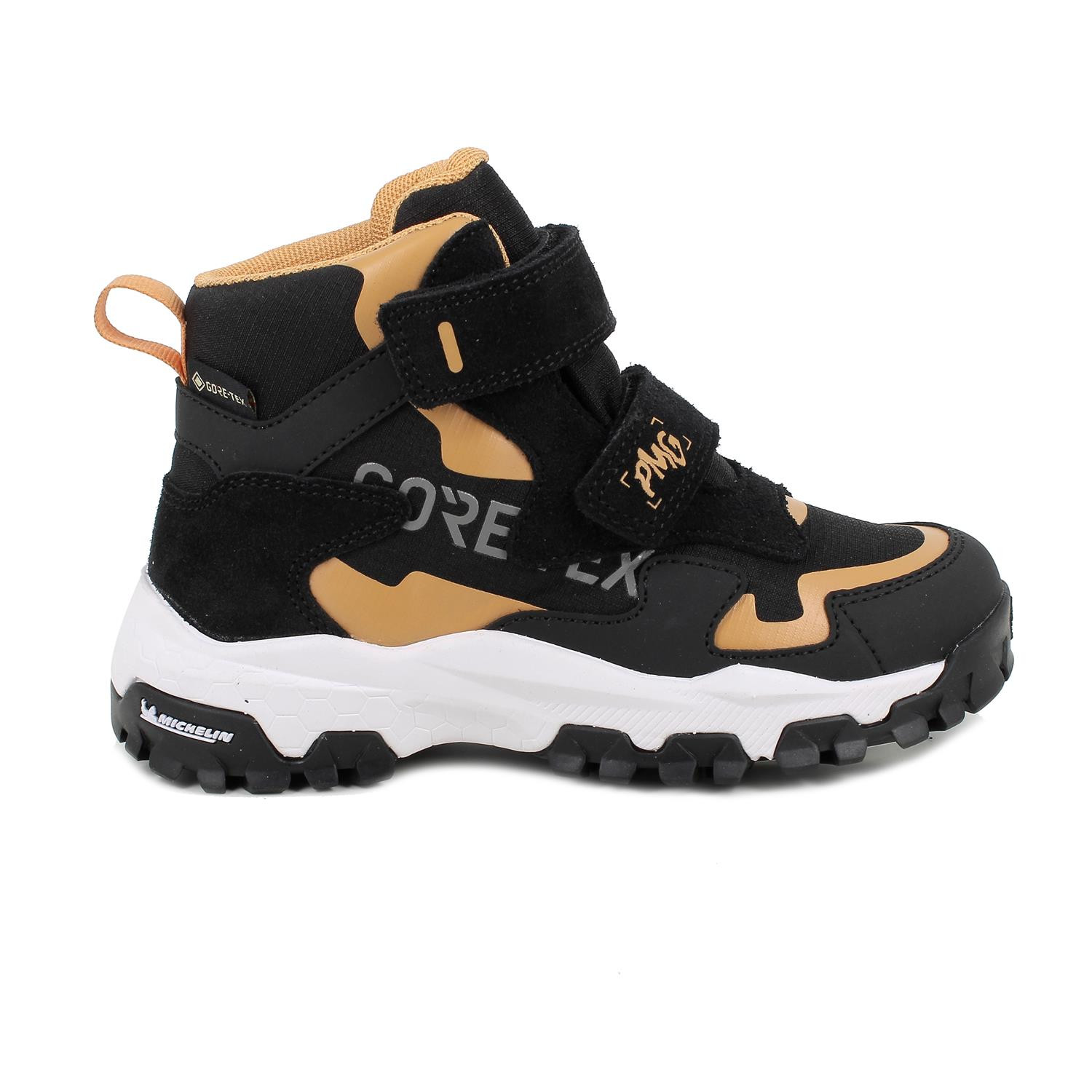 Scarponcini&#x20;gore-tex&#x20;da&#x20;bambino&#x20;nero&#x20;con&#x20;strap