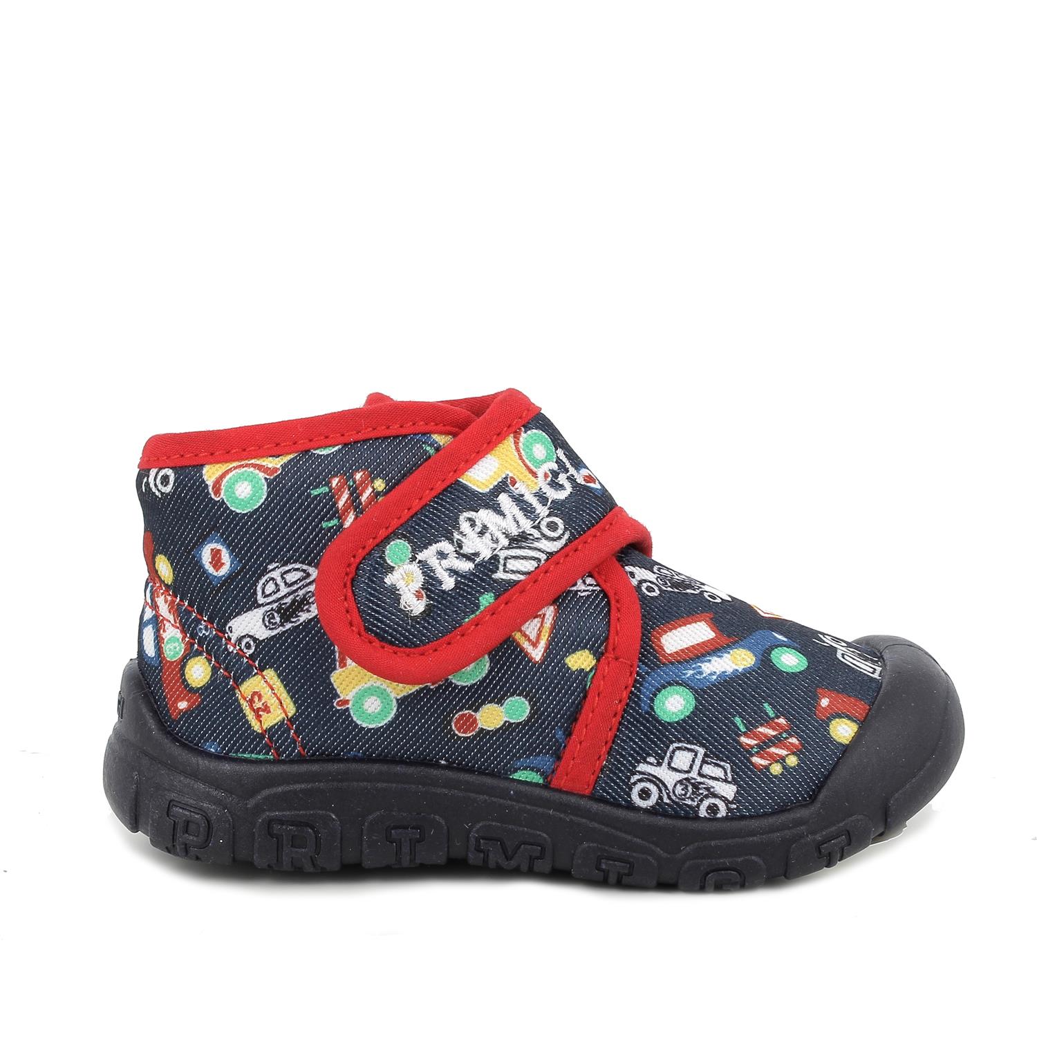 JUNGE&#x20;SLIPPERS&#x20;FUER&#x20;LAUFLERNER&#x20;BLAU&#x20;MIT&#x20;VELCRO