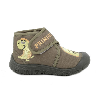 Pantoufle premier pas pour garçon vert avec velcro Pantoufle premier pas pour garçon vert avec velcro