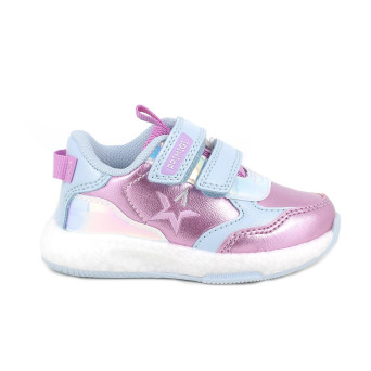 Sneakers for girls pink and sky blue with velcro Sneakers for girls pink and sky blue with velcro
