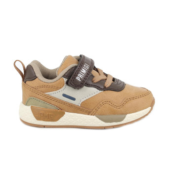 Sneaker pour garçon brun avec velcro Sneaker pour garçon brun avec velcro
