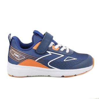 Sneakers da bambino blu con strap Sneakers da bambino blu con strap