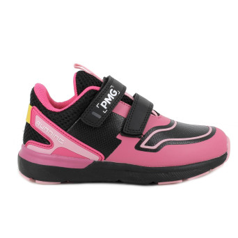 Sneaker pour fille fuxia et noir avec velcro Sneaker pour fille fuxia et noir avec velcro