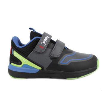 Sneakers da bambino grigio con strap Sneakers da bambino grigio con strap