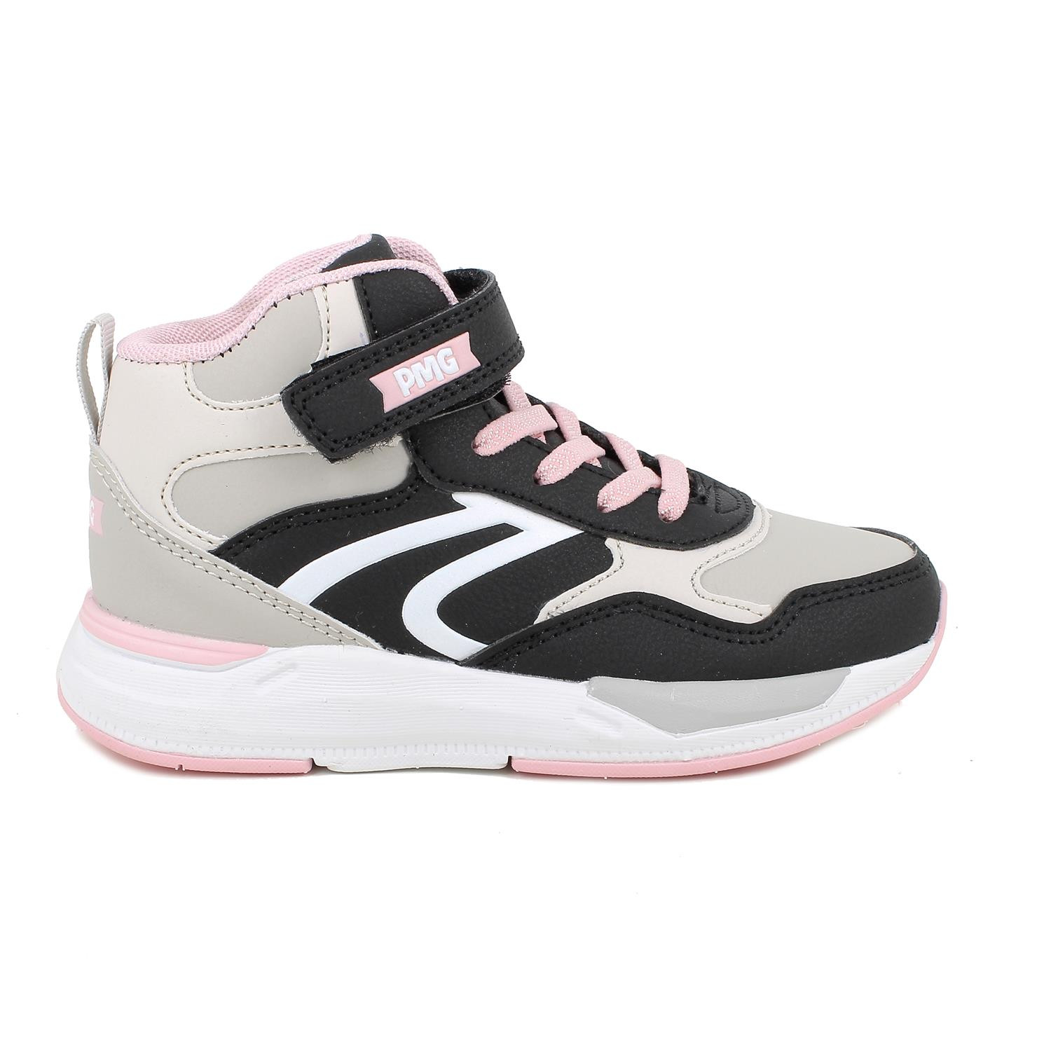 Sneakers&#x20;da&#x20;bambina&#x20;grigio&#x20;e&#x20;nero&#x20;con&#x20;strap