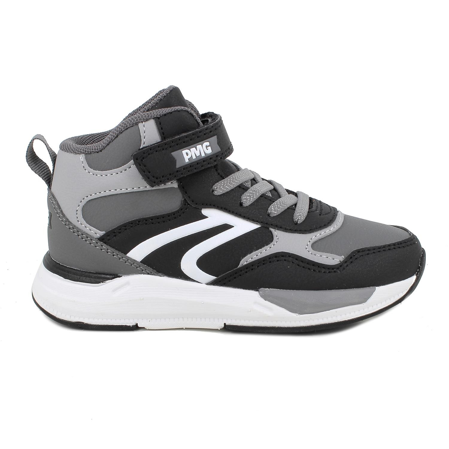 JUNGE&#x20;SNEAKER&#x20;GRAU&#x20;UND&#x20;SCHWARZ&#x20;MIT&#x20;VELCRO