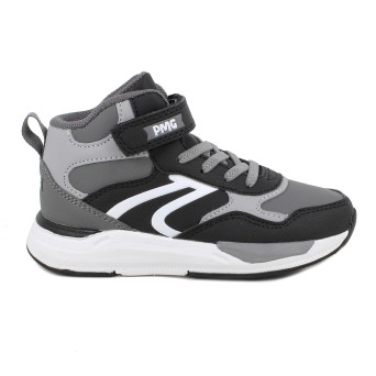 Sneaker pour garçon gris et noir avec velcro Sneaker pour garçon gris et noir avec velcro
