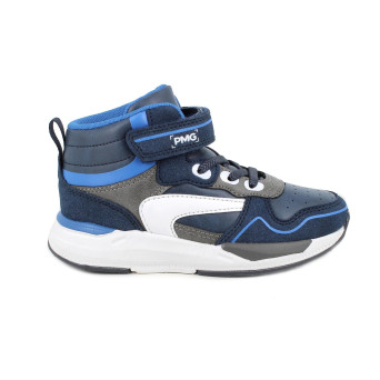 Sneakers da bambino blu con strap Sneakers da bambino blu con strap