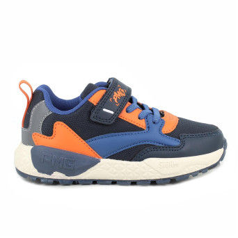 Sneakers da bambino blu con strap Sneakers da bambino blu con strap