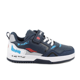 Sneakers da bambino blu con strap Sneakers da bambino blu con strap