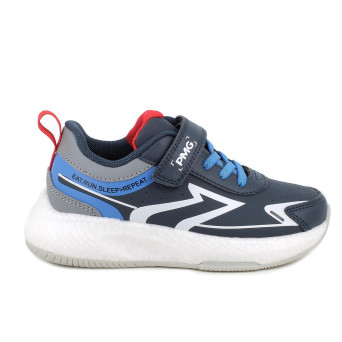 Sneakers da bambino blu con strap Sneakers da bambino blu con strap