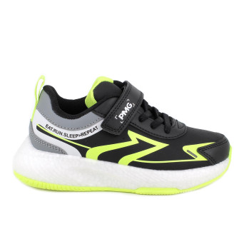 Sneakers da bambino nero con strap Sneakers da bambino nero con strap