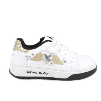 Sneakers da bambina bianco con strap Sneakers da bambina bianco con strap