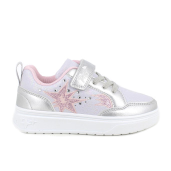 Sneaker pour fille argent avec velcro Sneaker pour fille argent avec velcro