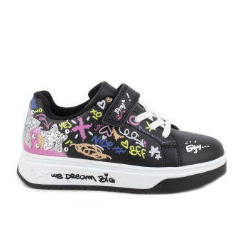 Sneaker pour fille noir avec velcro Sneaker pour fille noir avec velcro